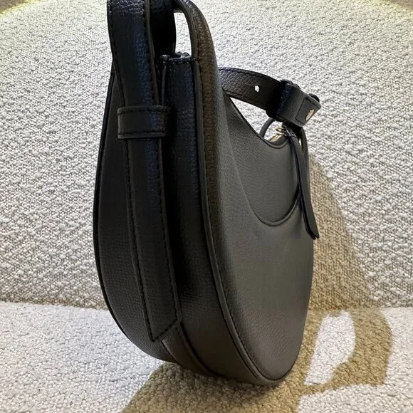 Polene Numero Dix (Number Ten Bag - Monochrome Black Textured leather) - Picture 4 of 15